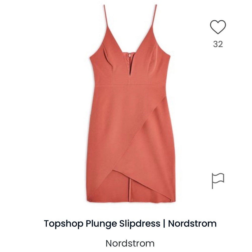 Top shop mini dress with v neckline and cross skirt